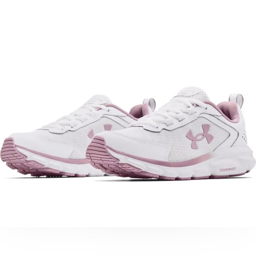 Under Armour Charged Assert 9 Running Shoes - Women Size US8 - Mauve/White